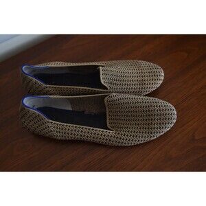 NO INSERTS INSOLES Rothy's The Loafer Flat 12 Gold Houndstooth Shoes Retired